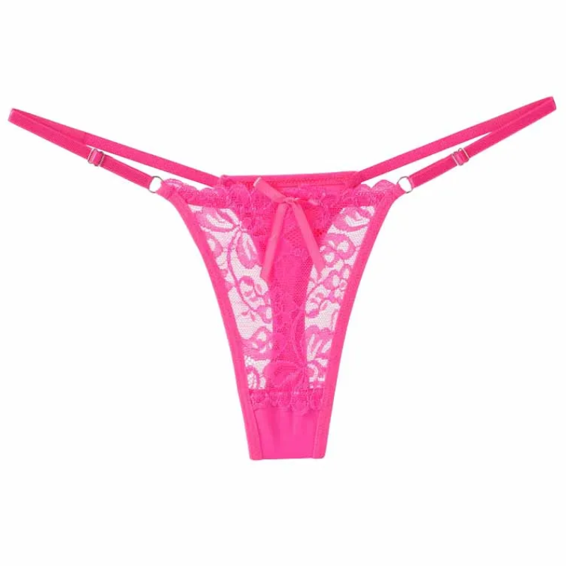 Sexy Lace Adjustable Thong Panties for Women Low Rise Briefs