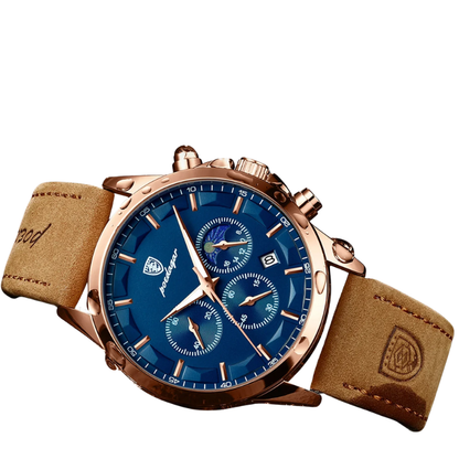 Waterproof & Leather Strap Luxury Men's Chronograph Watch