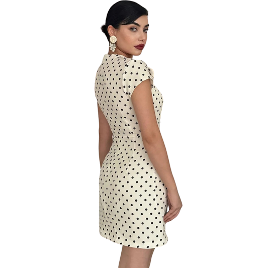 Womens Polka Dot Bodycon Midi Dress