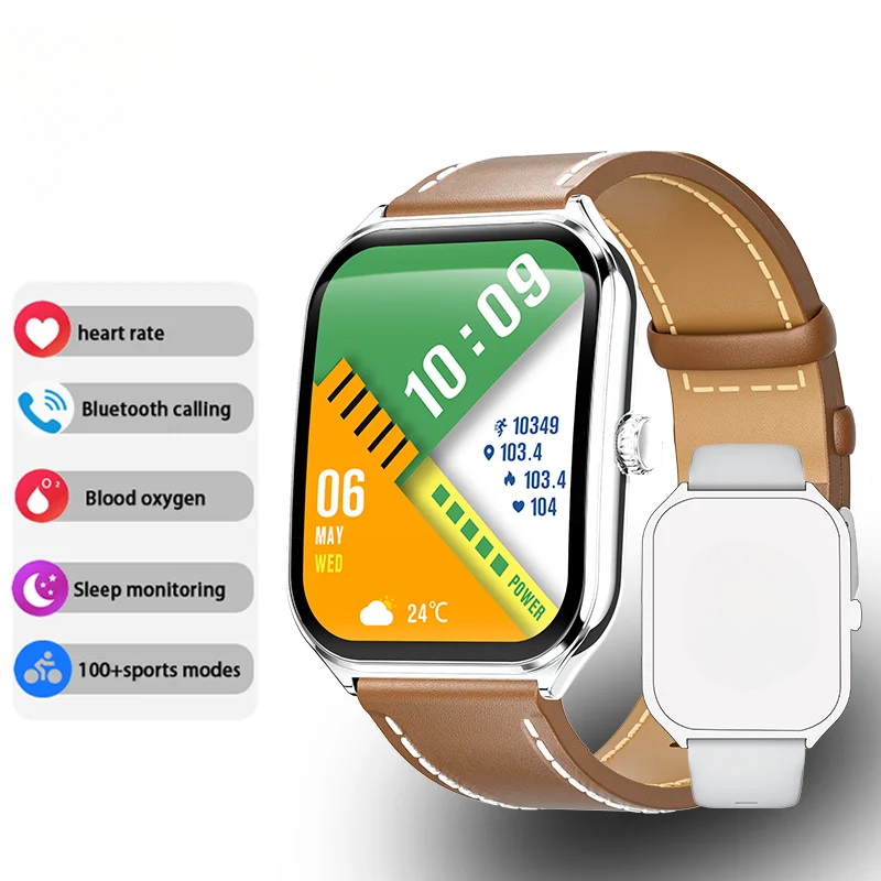 Stylish 1.96" AMOLED Watch with HD Display & Call Notifications