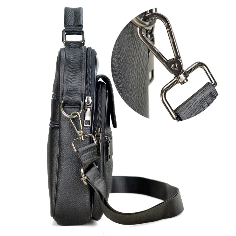 Men's Genuine Cowhide Leather Medium Messenger Bag for  Business Tote