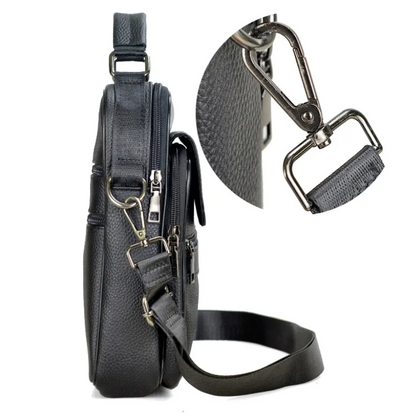 Men's Genuine Cowhide Leather Medium Messenger Bag for  Business Tote