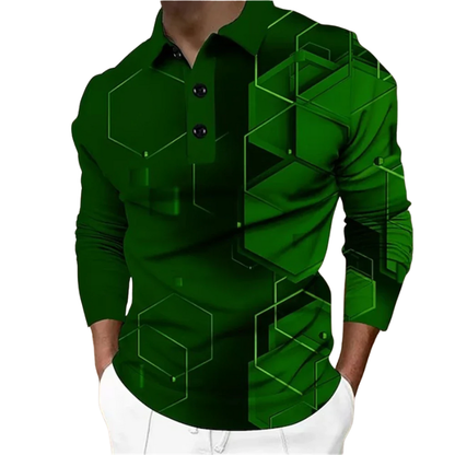 Men’s Polo Spring and Autumn Plus Size Plaid Casual Lapel Shirt