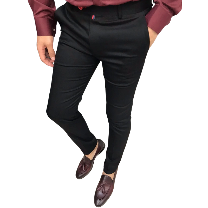 Men's High Waist Slim Fit Casual Business Pants