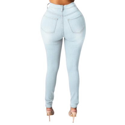 Elegant & Comfy Women's High Waisted Skinny Pencil Foot Jeans