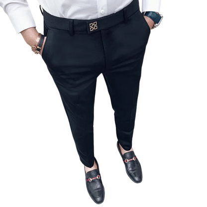 Men's Korean Streetwear Style Slim Fit Dress Pants
