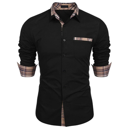Loose, Soft, Plus-Size Fit Men's Long-Sleeve Office Shirt