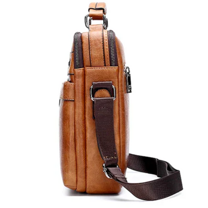 JEEP Men's Split Leather Business Messenger Crossbody Shoulder Bags