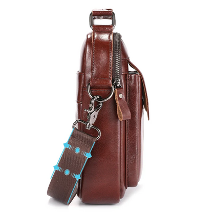Retro Cowhide Men's Leather Crossbody Bag