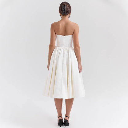 Womens Backless Tube Top Dress