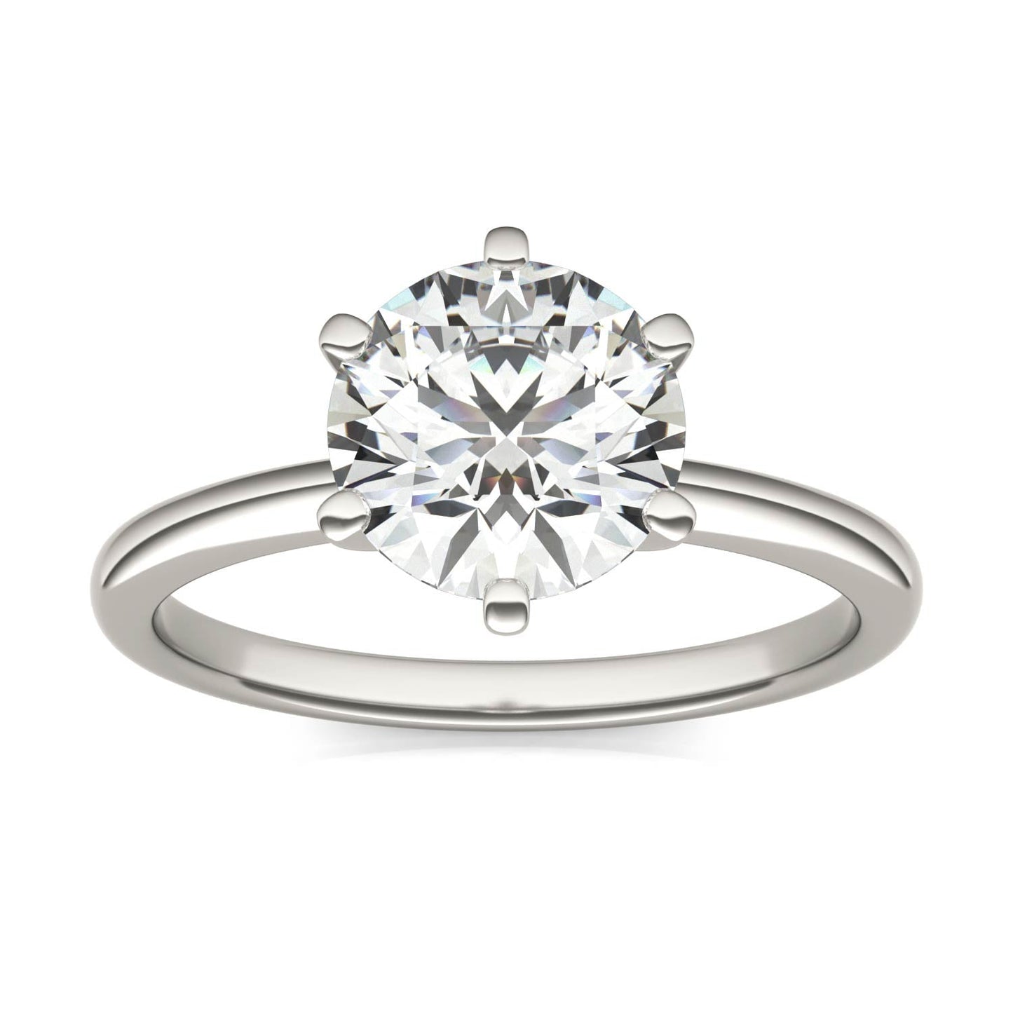 2.00 CTW AGI Certified Lab Grown Diamond Solitaire Engagement Ring – G-VS Clarity, 14K White Gold