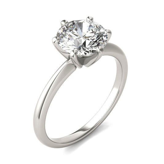 AGI Certified 3 CTW Lab Grown Diamond Solitaire Engagement Ring – G-VS Clarity, 14K White Gold