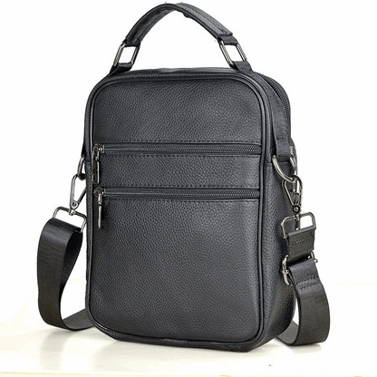 Men's Genuine Cowhide Leather Medium Messenger Bag for  Business Tote