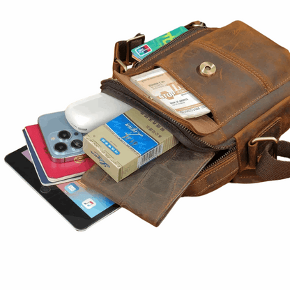 Large Capacity Crossbody Men's Casual Cow Leather Shoulder Bag