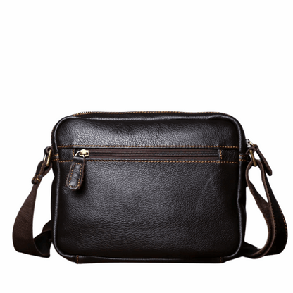Retro Cowhide Leather Shoulder Messenger Bag for 9" iPad