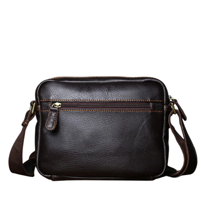 Retro Cowhide Leather Shoulder Messenger Bag for 9" iPad