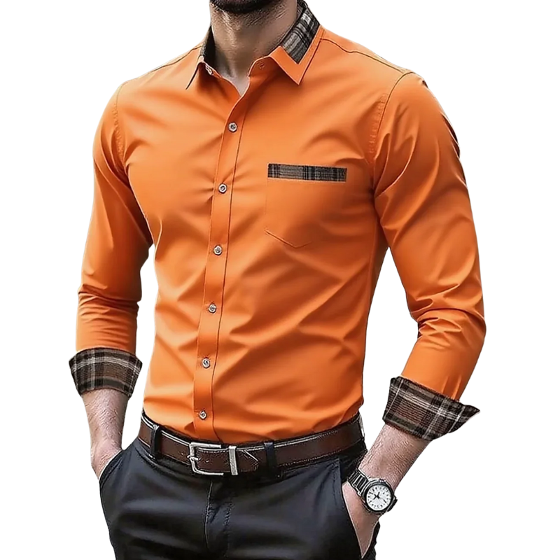 Men's Stylish Long Sleeve Wrinkle-Free Comfort Formal Shirt