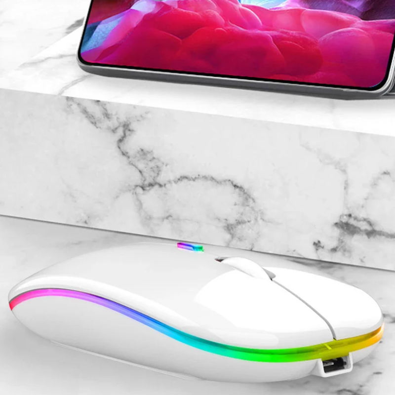 Ultra-Thin Silent Wireless Mouse 2.4G USB Rechargeable for Laptop