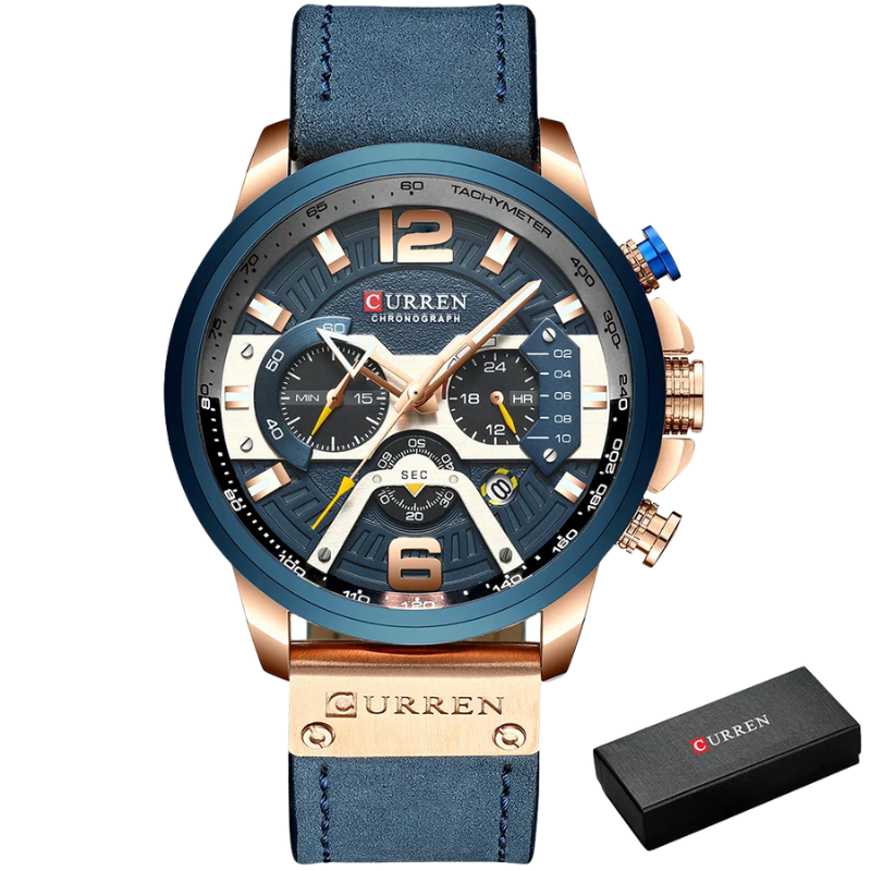 Curren Luxury Military Men's Leather Quartz Sport Watch