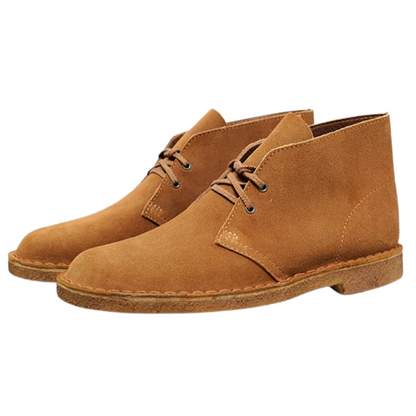 Men's Crazy Horse Leather Desert Boots with Rubber Sole