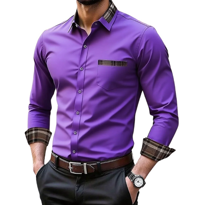 Men's Stylish Long Sleeve Wrinkle-Free Comfort Formal Shirt