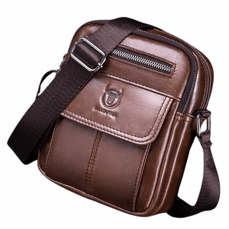Korean Style Genuine Leather Men's Crossbody Messenger Bag