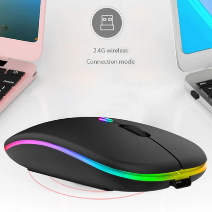 Ultra-Thin Silent Wireless Mouse 2.4G USB Rechargeable for Laptop