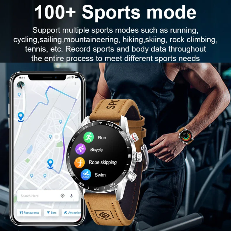 GPS, HR, Calls, Waterproof Rugged Military AMOLED Smartwatch