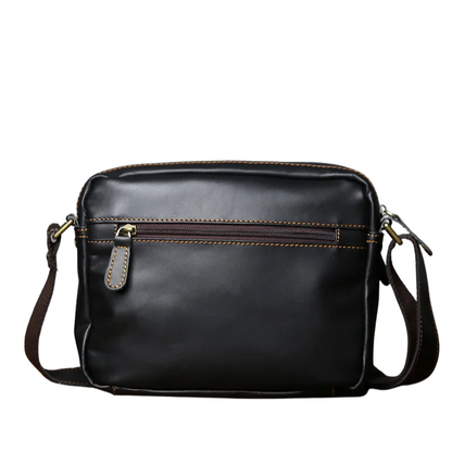 Retro Cowhide Leather Shoulder Messenger Bag for 9" iPad