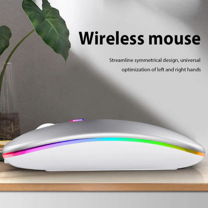 Ultra-Thin Silent Wireless Mouse 2.4G USB Rechargeable for Laptop