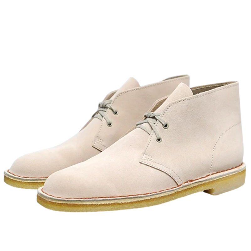 Men's Crazy Horse Leather Desert Boots with Rubber Sole