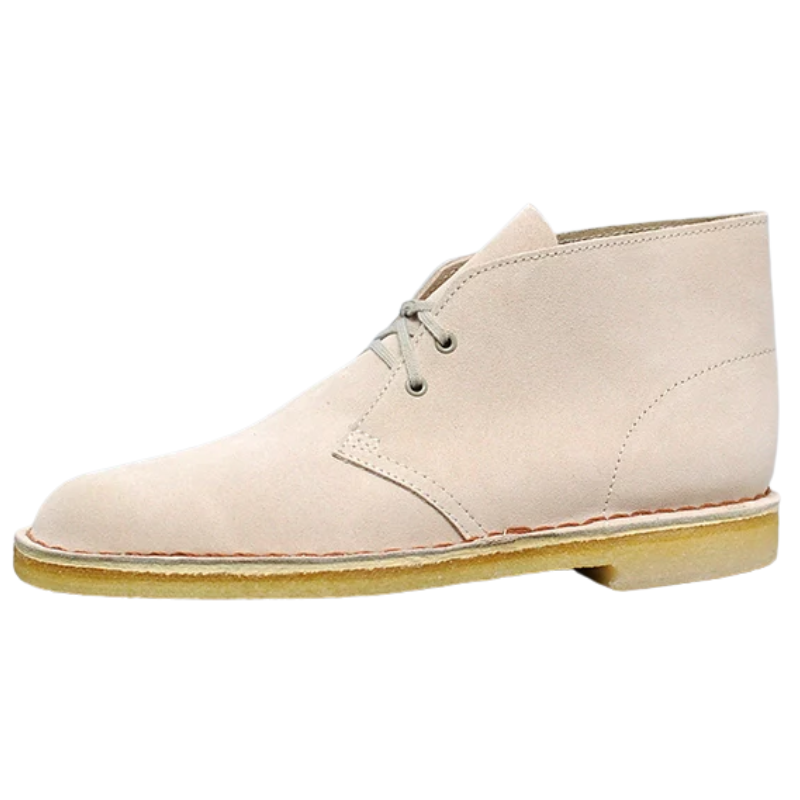 Men's Crazy Horse Leather Desert Boots with Rubber Sole