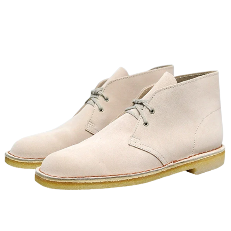 Men's Crazy Horse Leather Desert Boots with Rubber Sole