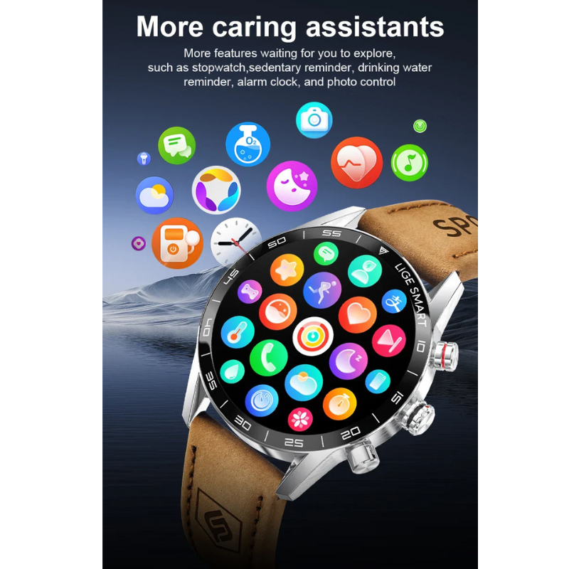 GPS, HR, Calls, Waterproof Rugged Military AMOLED Smartwatch