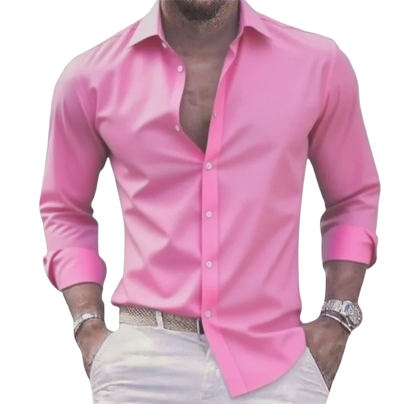 Casual & Formal Long Sleeve Comfort Men’s White Stretch Shirt