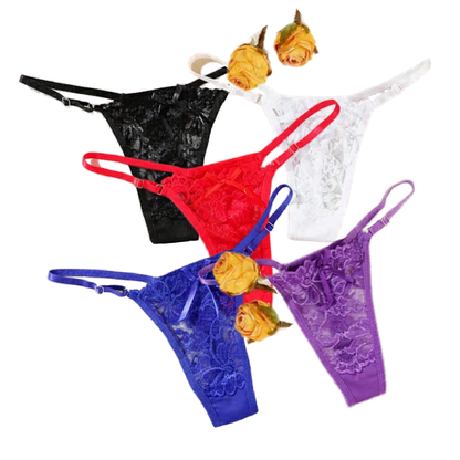 Sexy Lace Adjustable Thong Panties for Women Low Rise Briefs