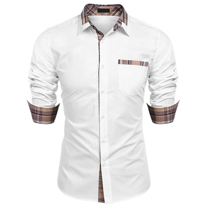 Loose, Soft, Plus-Size Fit Men's Long-Sleeve Office Shirt