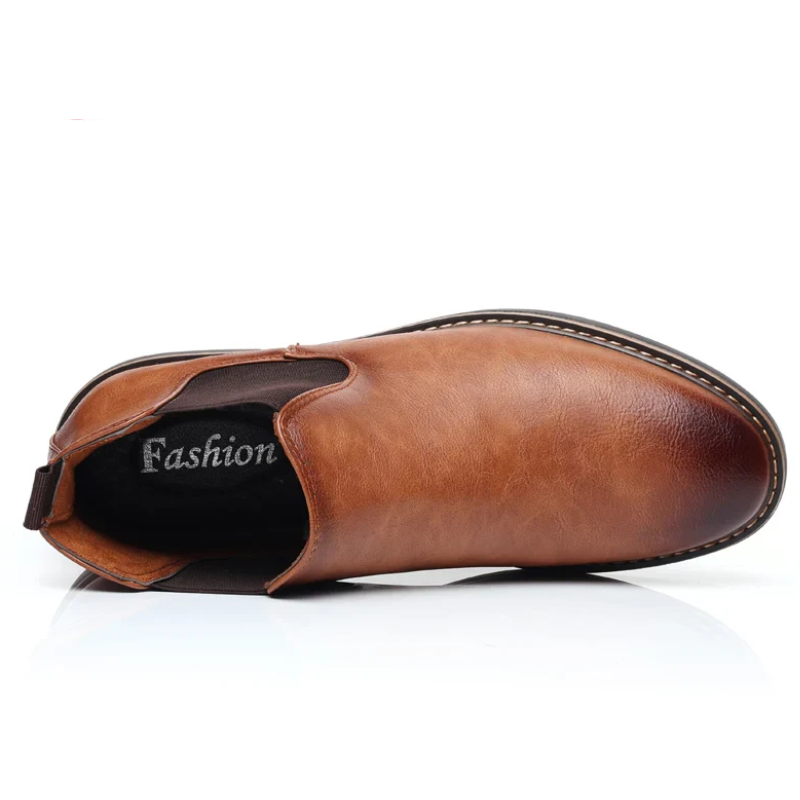 Retro Chelsea PU Leather Ankle Boots for Men
