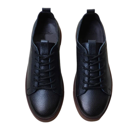 Autumn Men's Genuine Leather Lace-Up Skate Shoes with Thick Sole