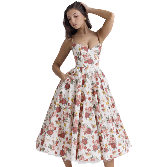 French Style Mesh Princess Dress with Flared Hem