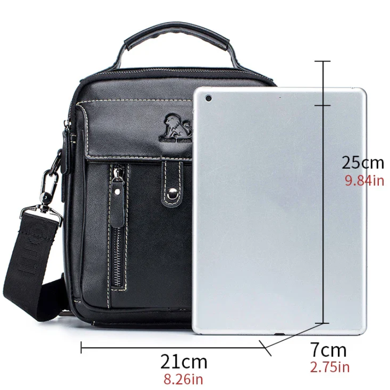 Stylish Multifunctional Genuine Leather Men's Crossbody Bag