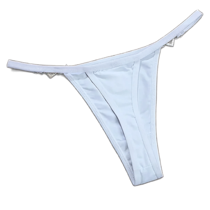 Sexy Women’s Stretch Thong with Heart Rhinestone