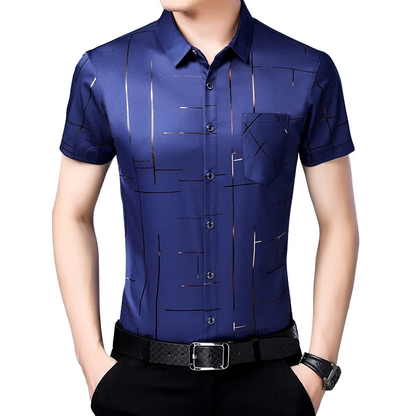 Casual Business Style Men’s Fashion Cotton Short Sleeve Shirt