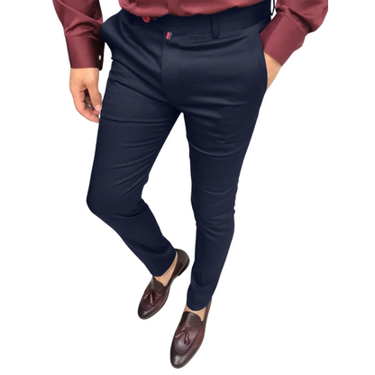 Men's High Waist Slim Fit Casual Business Pants