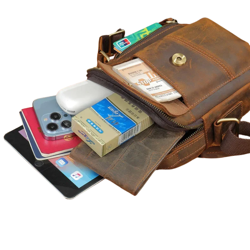 New Casual Cow Leather Shoulder Crossbody Bag For Men