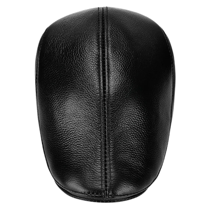 Warm & Stylish Men’s Winter Leather Beret Hat with Ear Flaps