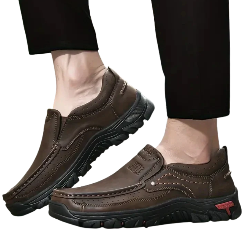 Casual Non-Slip Handmade Leather Slip-On Loafers Shoes for Men