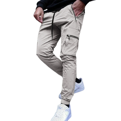 Slim Fit, All-Season Men's Mid-Waist Casual Sport Trousers