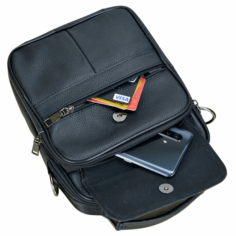 Men's Genuine Cowhide Leather Medium Messenger Bag for  Business Tote