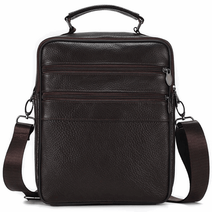 Sling Satchel Men's Genuine Leather Crossbody Bag for iPad,